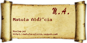 Matula Alícia névjegykártya